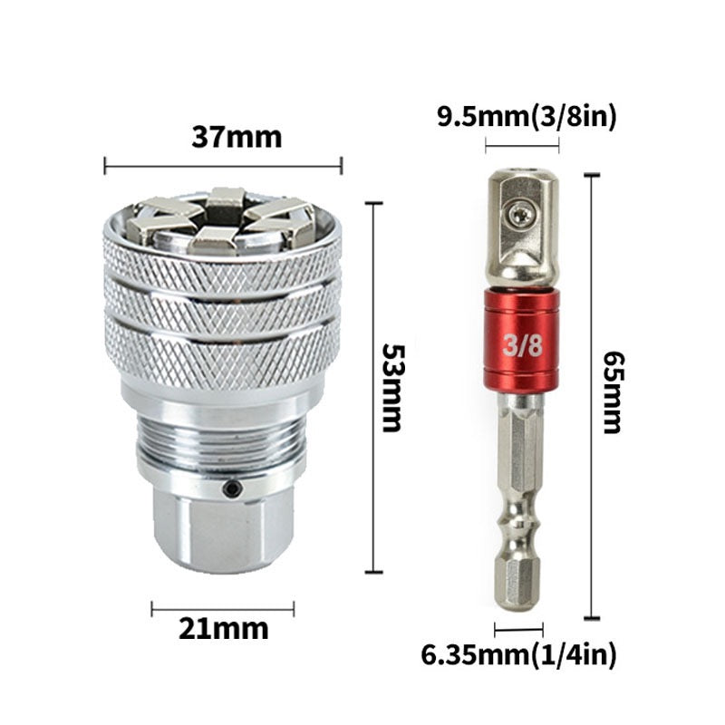 Multi-Function Universal Socket Wrench Tool - Universal Maintenance Tool, Adjustable Universal Socket Wrench, Universal Socket Tool for 3/8" Drive Ratchet Torque Wrench & Power Drill (Connecting rod random color)